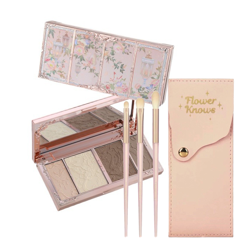 Highlighter Bronzer Palette - Flower Knows – ensemble de pinceaux