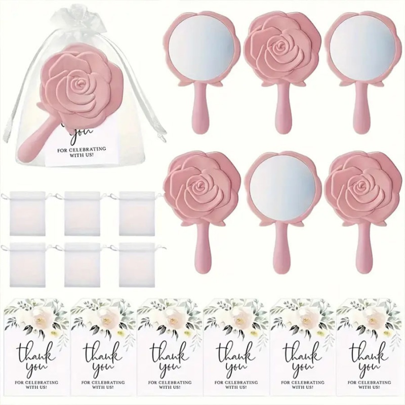 Beauty Flower Makeup - Miroir de maquillage à fleurs roses,