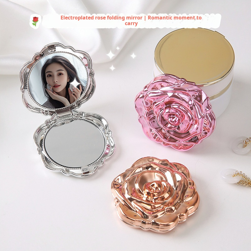 Beauty Flower Makeup - Mini miroir Portable rétro fleur de