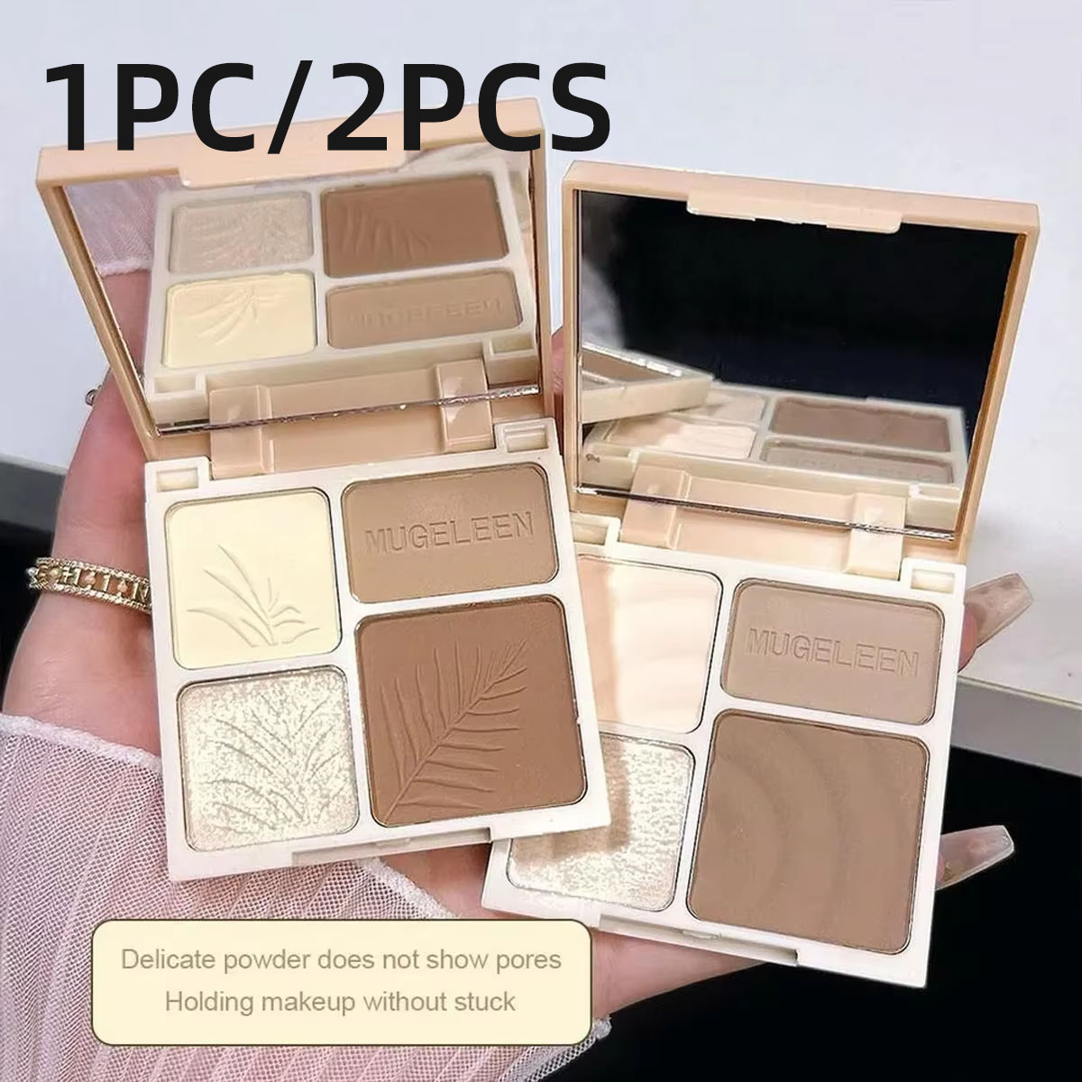 Highlighter Bronzer Palette - Plaque de retouche quatre couleurs, Palette