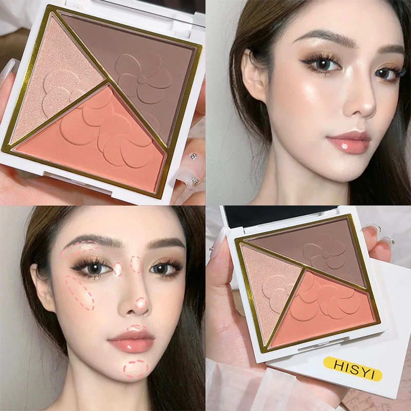 Highlighter Bronzer Palette - HISYI-Palette de Contour 3 en 1,