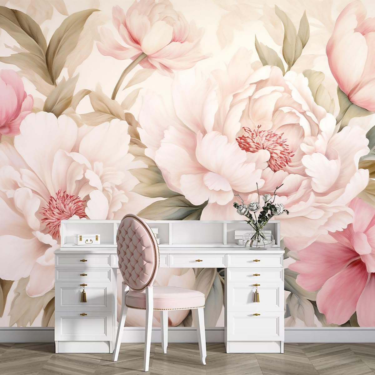 Beauty Flower Makeup - Papier peint mural élégant à motif