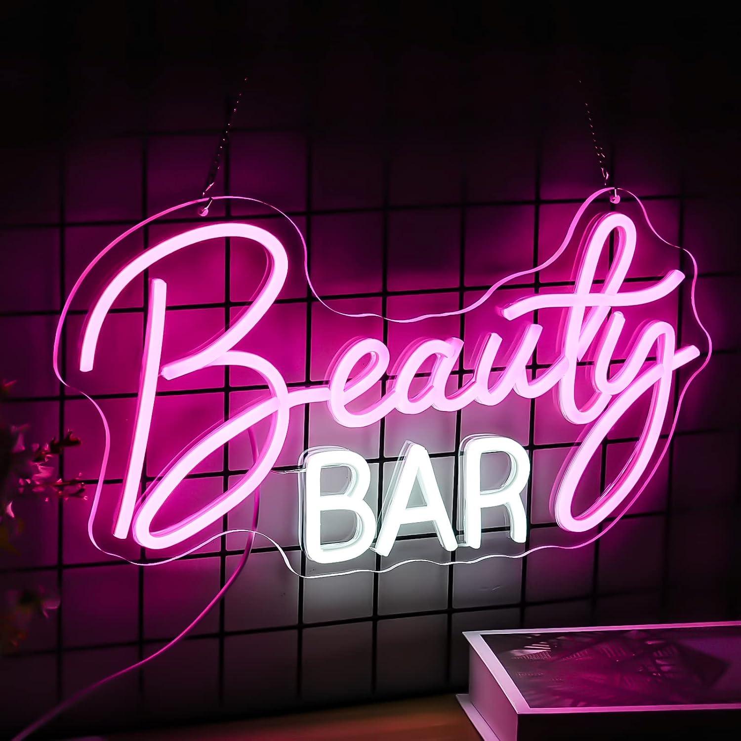 Beauty Makeup Bar - Enseigne néon LED à intensité variable