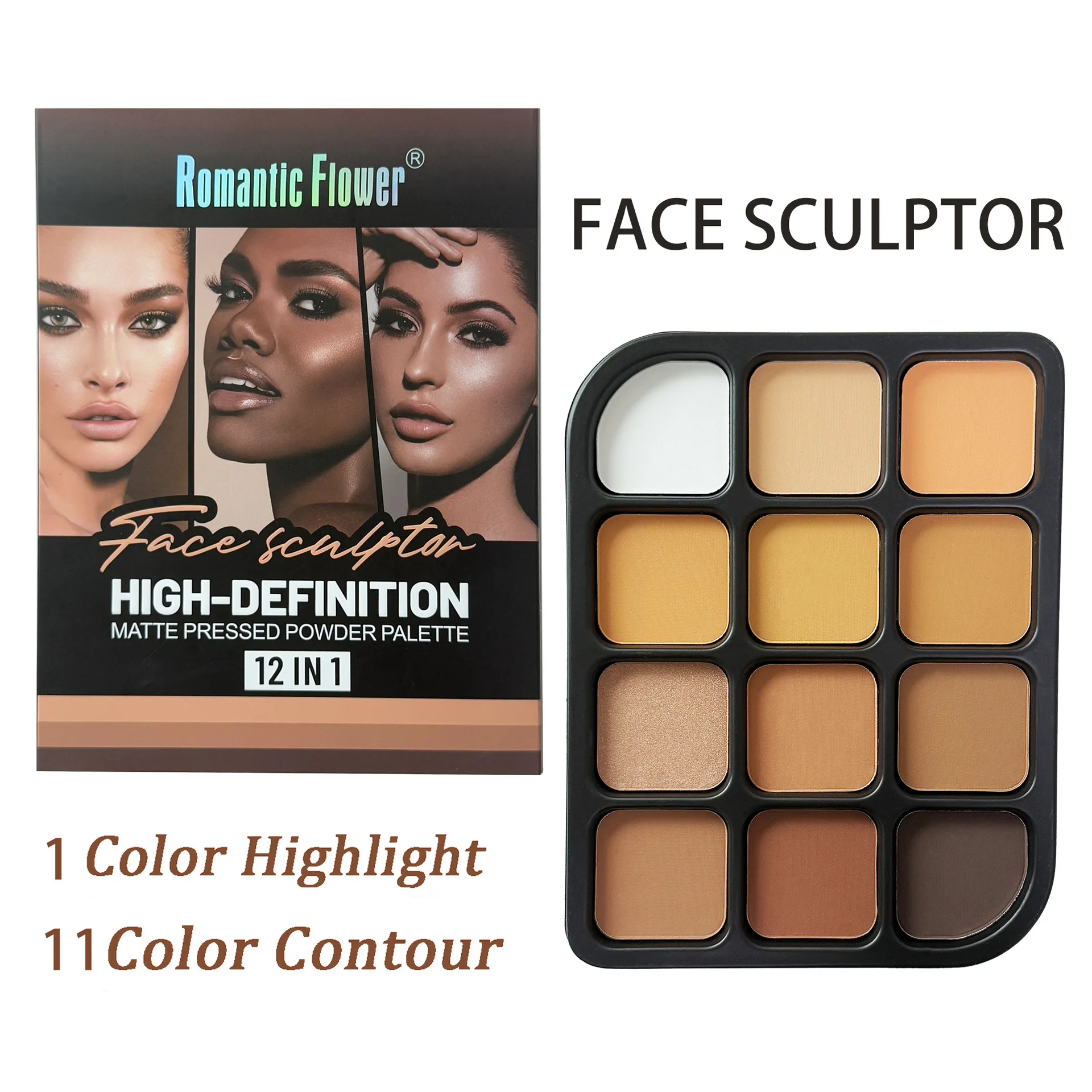 Palette de contour mat 12 coul - Highlighter Bronzer Palette avis et prix
