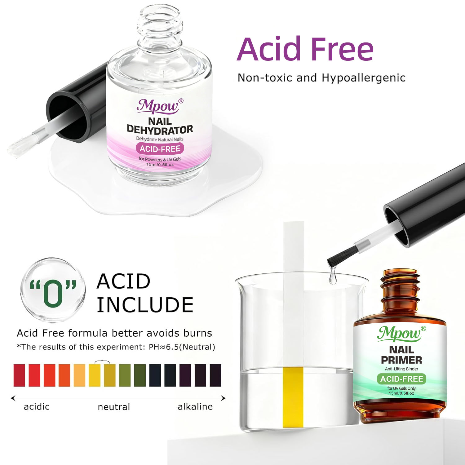 Mpow 1/2 pièces 15ml Déshydrat - Nail Dehydrator Primer avis et prix