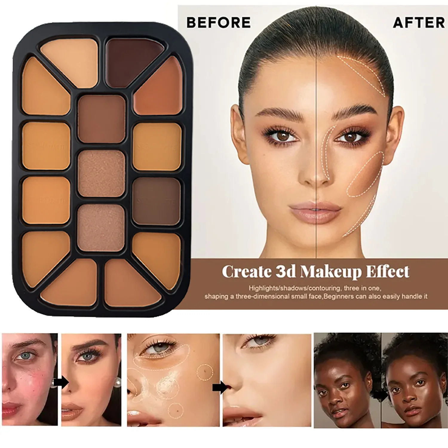 Palette de poudre de Contour d - Highlighter Bronzer Palette avis et prix