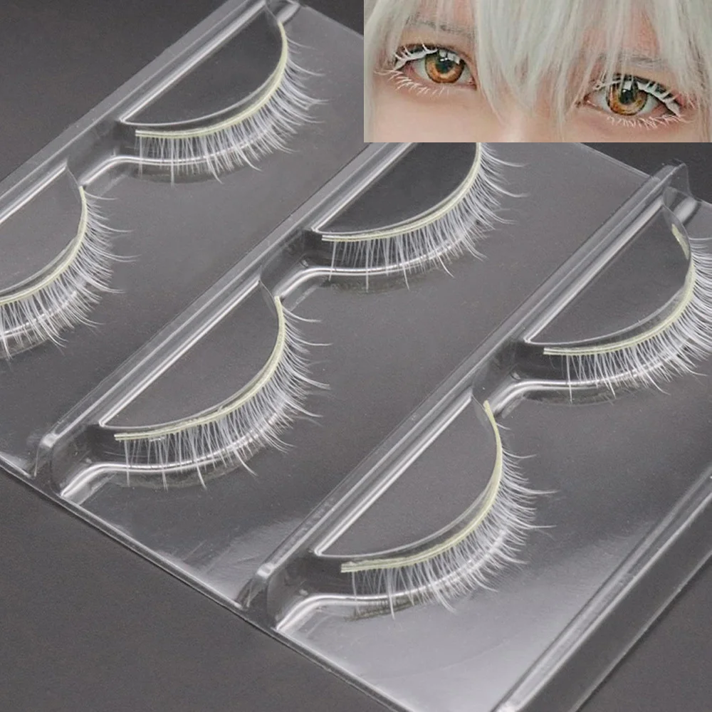 Chaude 3 paires de cils blancs - Beauty Full Makeup avis et prix