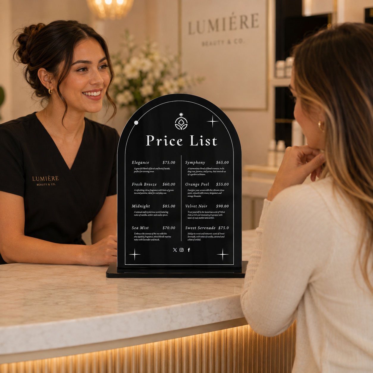 Panneau de prix personnalisé e - Beauty Makeup List avis et prix